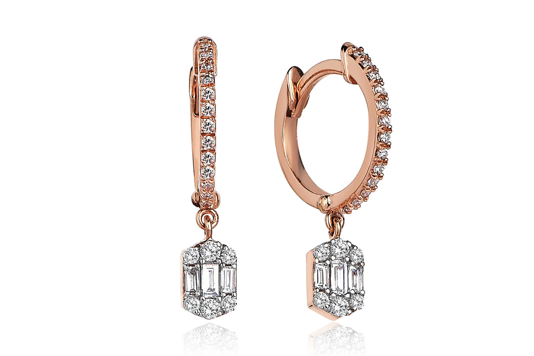 Hexagon Diamond Earrings