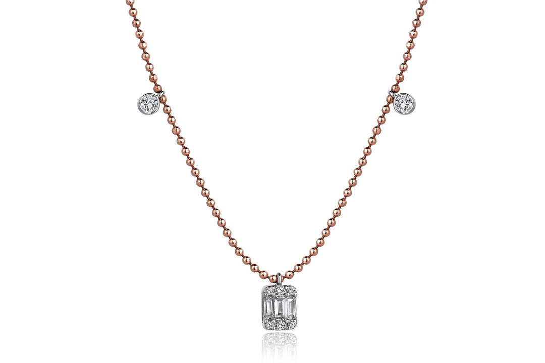 Baguette Cut Diamond  Necklace