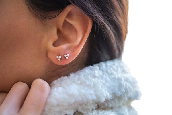 Triple Pearl with Pin Earring