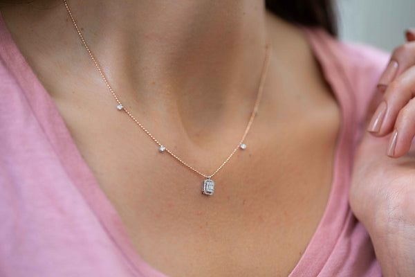 Italian Baguette Diamond - Necklace