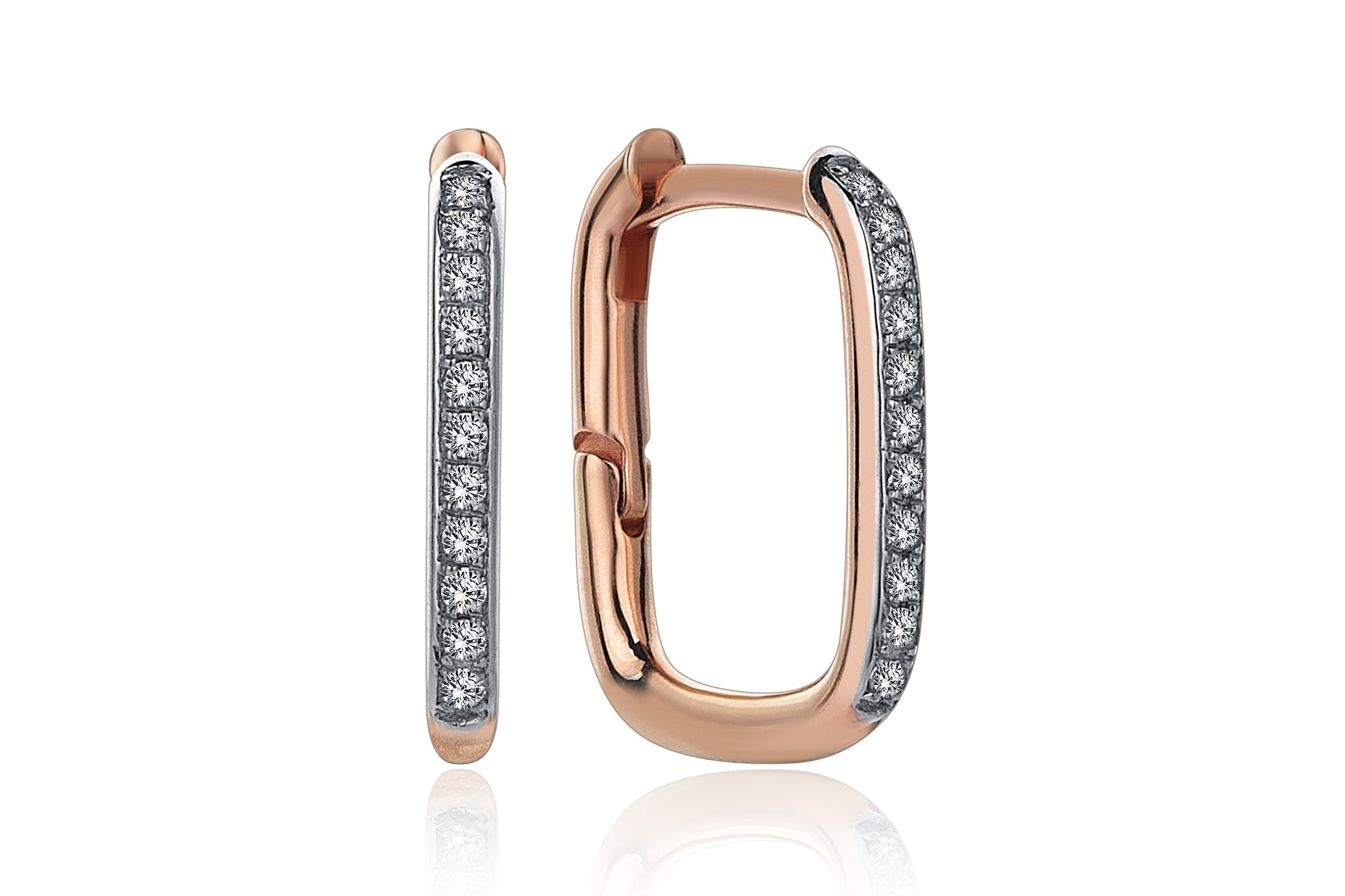 Rectangle Dia Diamond Earring