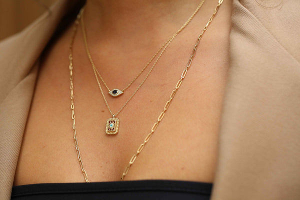 Ubuntu Eye Sapphire and Diamond Necklace