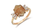 Load image into Gallery viewer, Gold Quartz Diamond  Ring
