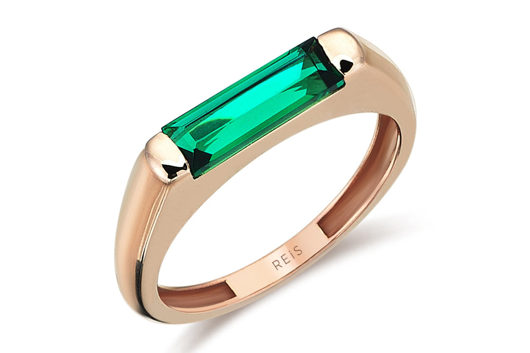 Emerald Line  Ring