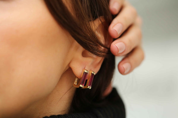 Ruby Line Earring