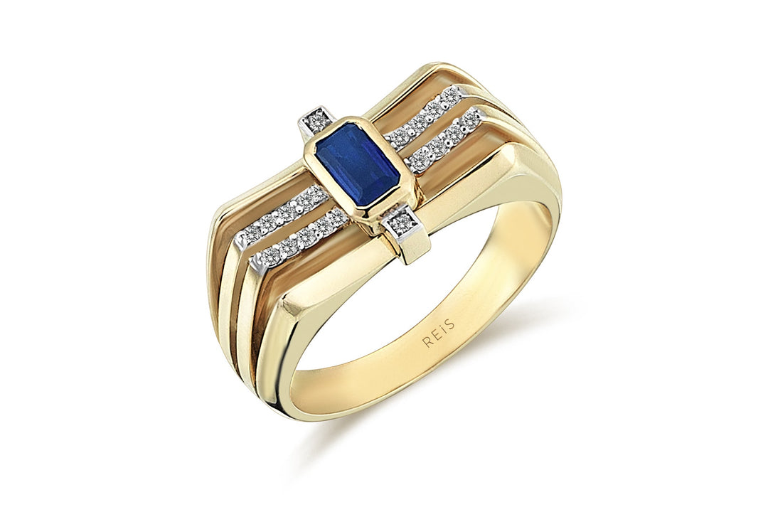 Queen Blue Sapphire and Diamond  Ring