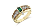 Load image into Gallery viewer, Queen Green II Emerald and Diamond  Ring
