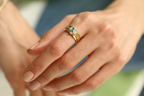 Queen Green III Emerald and Diamond Ring