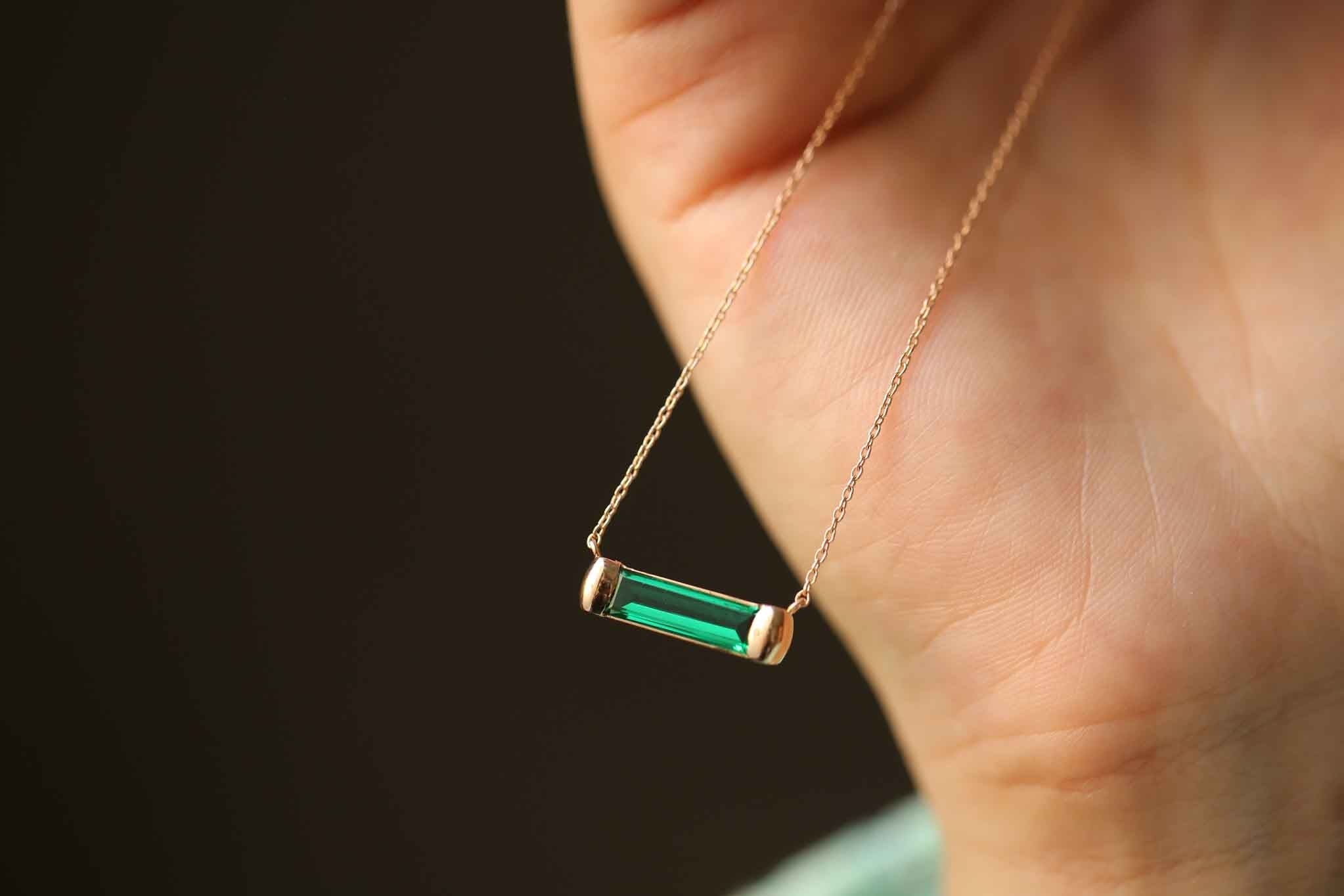 Emerald Line Necklace